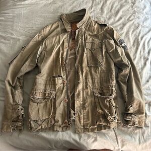 Men's Distressed Khaki Jacket